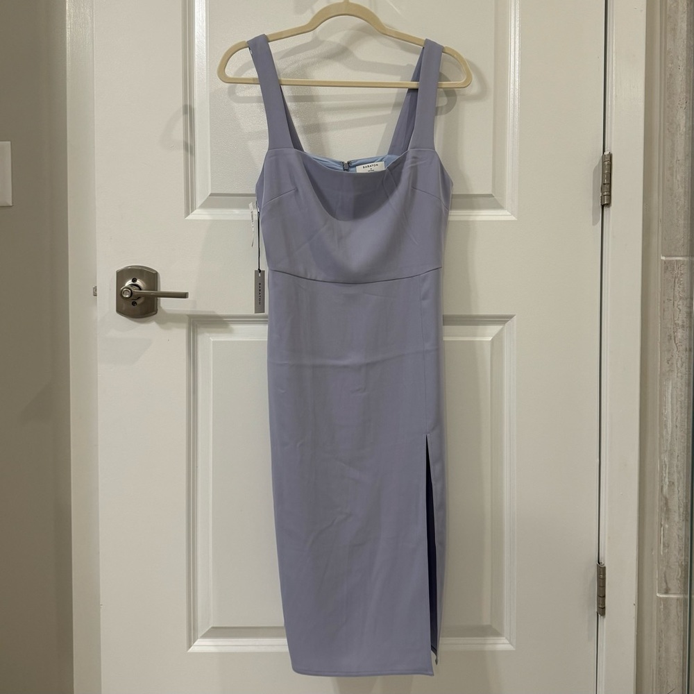 NWT Babaton ‘90s Slit Midi Dress in “Aleutian”